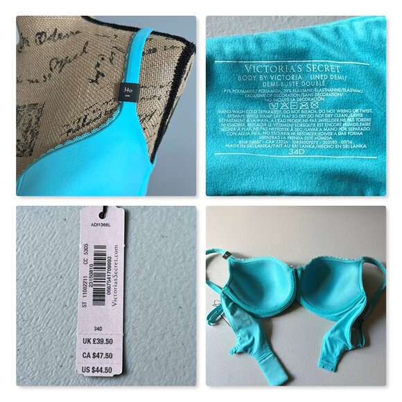 Victoria's Secret Body by Victoria Lined Demi Bra Sz 34D NWT - Picture 8 of 9